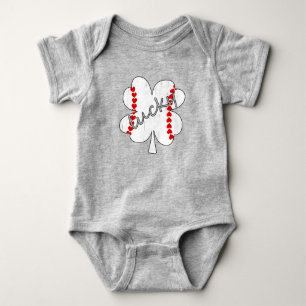 Lucky Baseball 4 Blatt Klee niedliche Herzen Baby Strampler