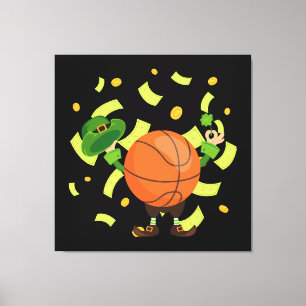 Lucky Basketball Happy Patrick's Day Leinwanddruck