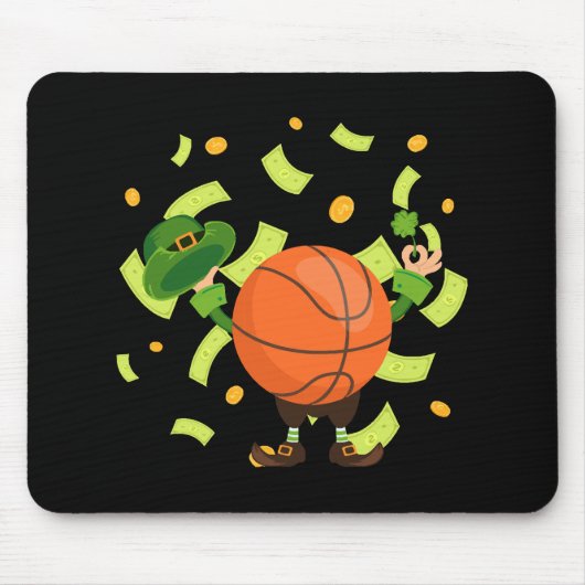 Lucky Basketball Happy Patrick's Day Mousepad (Vorne)