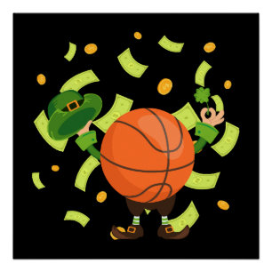 Lucky Basketball Happy Patrick's Day Poster