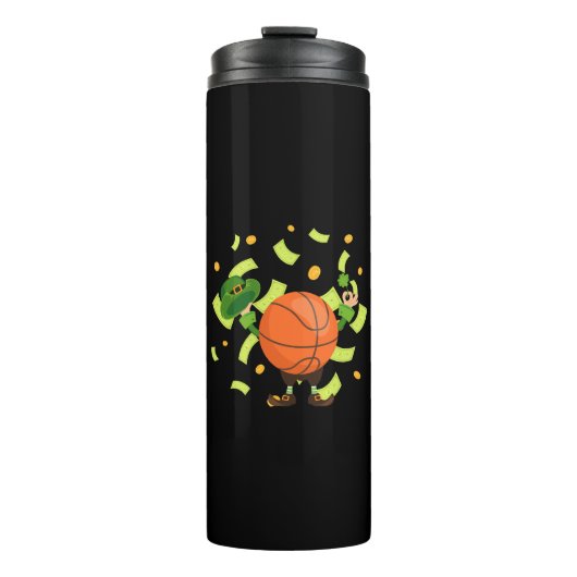 Lucky Basketball Happy Patrick's Day Thermosbecher (Vorderseite)