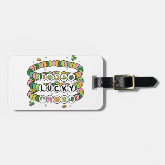 Lucky Beaded Bracelet St. Patrick's Day Design Gepäckanhänger (Vorderseite horizontal)