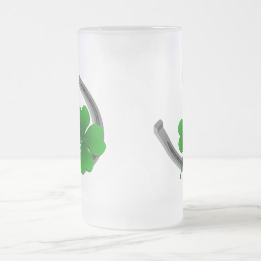 Lucky Beer Glass St. Patrick's Day Kleeblatt Tasse (Mittel)