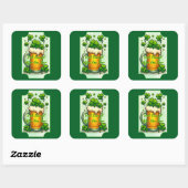Lucky Beer St Patrick’s Day Shirt – Autocolante Quadratischer Aufkleber (Blatt)