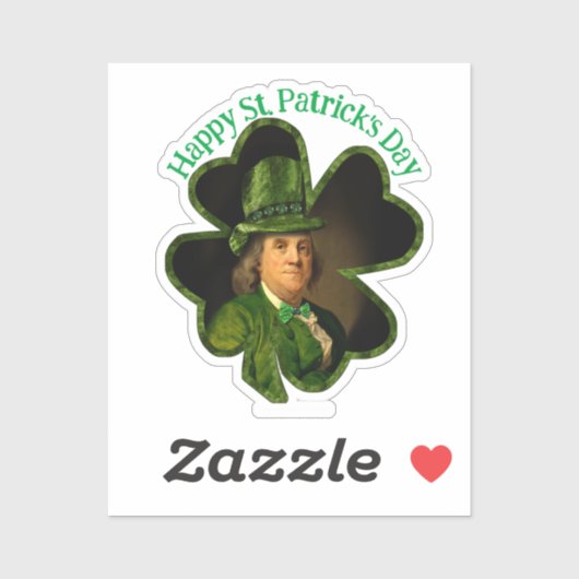 Lucky Ben Franklin St. Patrick's Day Aufkleber (Blatt)