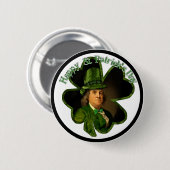 Lucky Ben Franklin St Patrick's Day Button (Vorne & Hinten)