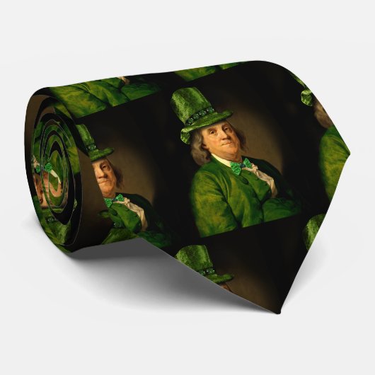 Lucky Ben Franklin St. Patrick's Day Krawatte (Gerollt)