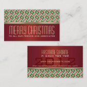 Lucky Berry Pattern | Holiday Greetings Mini Cards Visitenkarte (Vorne/Hinten)