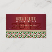 Lucky Berry Pattern | Holiday Greetings Mini Cards Visitenkarte (Rückseite)