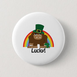 Lucky Bigfoot Leprechaun Button