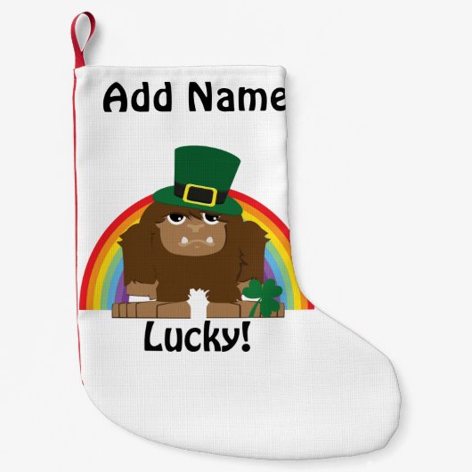 Lucky Bigfoot Leprechaun Kleiner Weihnachtsstrumpf (Vorderseite)
