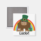 Lucky Bigfoot Leprechaun Magnet (Vorderseite/Rückseite)