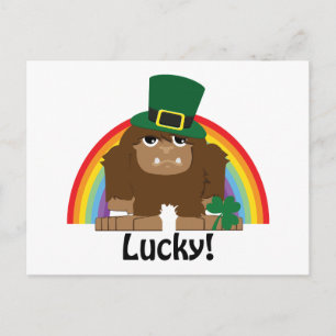 Lucky Bigfoot Leprechaun Postkarte