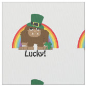 Lucky Bigfoot Leprechaun Stoff (Nahaufnahme)