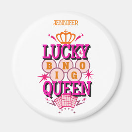 Lucky Bingo Queen /editierbarer Name Magnet