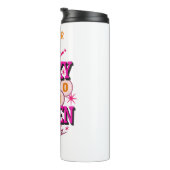 Lucky Bingo Queen /editierbarer Name Thermosbecher (Nach rechts gedreht)