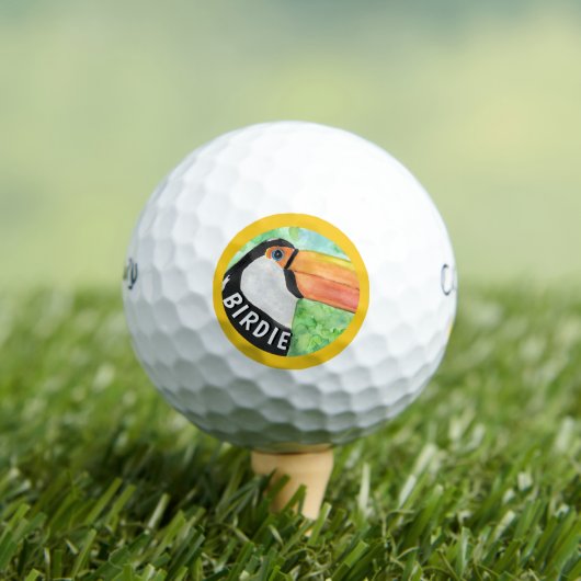 Lucky BIRDIE Toucan Golf Balls Golfball (Insitu T-Shirt)