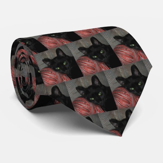 Lucky Black Cat Halloween-Krawatte Krawatte (Gerollt)