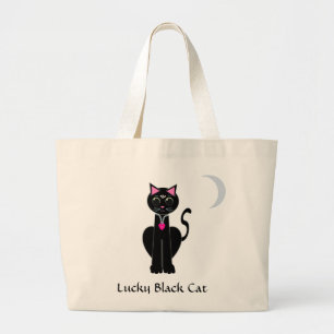 Lucky Black Cat Jumbo Tote Bag Jumbo Stoffbeutel