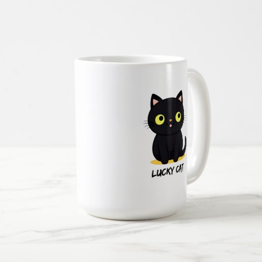 Lucky Black Cat Kaffeetasse (VorderseiteRechts)