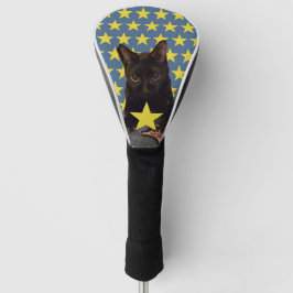 Lucky Black Cat w/Stars Golf Headcover