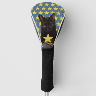 Lucky Black Cat w/Stars Golf Headcover