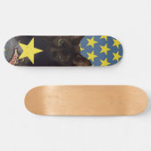 Lucky Black Cat w/Stars Skateboard (Horizontal)