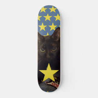 Lucky Black Cat w/Stars Skateboard