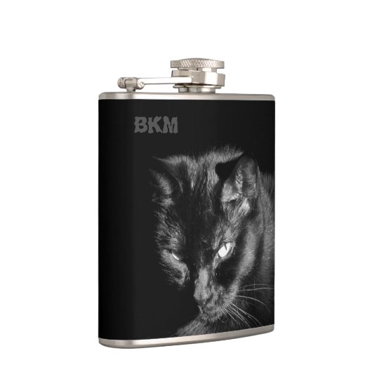 Lucky Black Cat Will einen Nip Flachmann (Rechts)