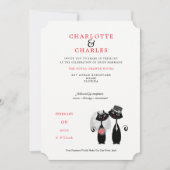 Lucky Black Cats Bride | Groom Purrr.fect Wedding Einladung (Vorderseite)