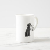 Lucky Black Lab Bone China Tasse (Vorderseite Rechts)