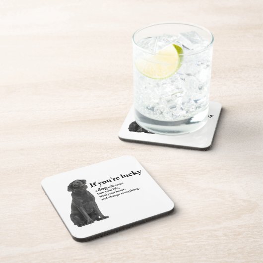 Lucky Black Lab Getränkeuntersetzer (Rechte Seite)