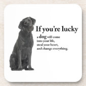 Lucky Black Lab Getränkeuntersetzer (Vorderseite)