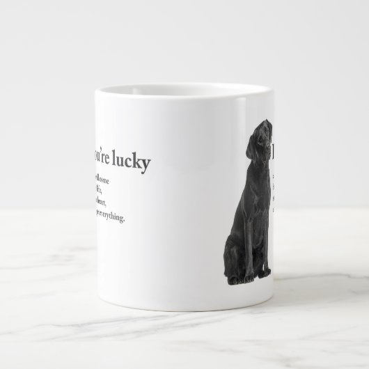 Lucky Black Lab Jumbo-Tasse (Vorderseite)