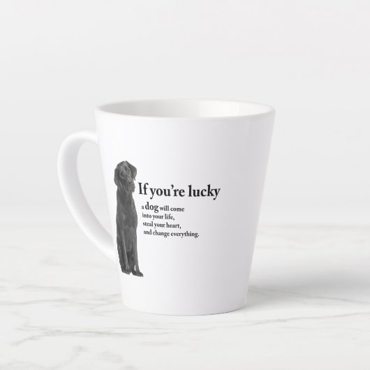 Lucky Black Lab Latte Tasse (Linke Ecke)