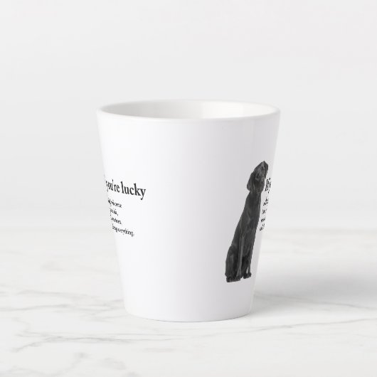 Lucky Black Lab Latte Tasse (Vorderseite)
