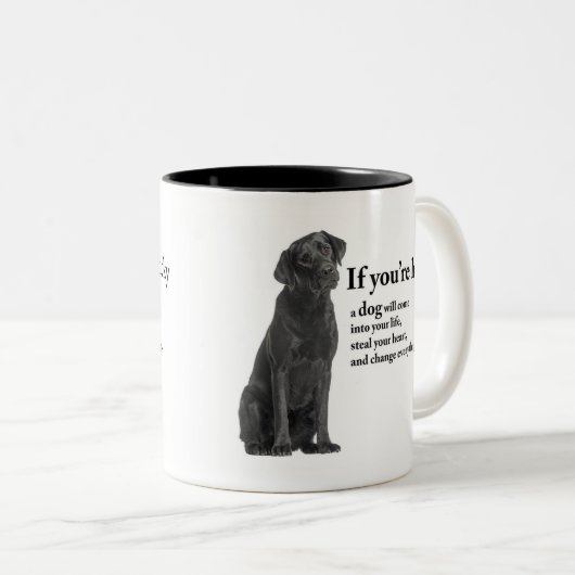 Lucky Black Lab Zweifarbige Tasse (VorderseiteRechts)
