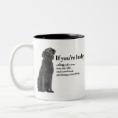 Lucky Black Lab Zweifarbige Tasse (Links)