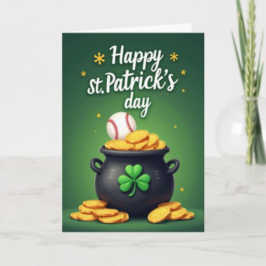 Lucky Black Pot St Patricks Day Card Karte (Vorderseite)
