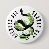 Lucky Black Schlange in Clover All Snakes Day Butt Button (Vorderseite)