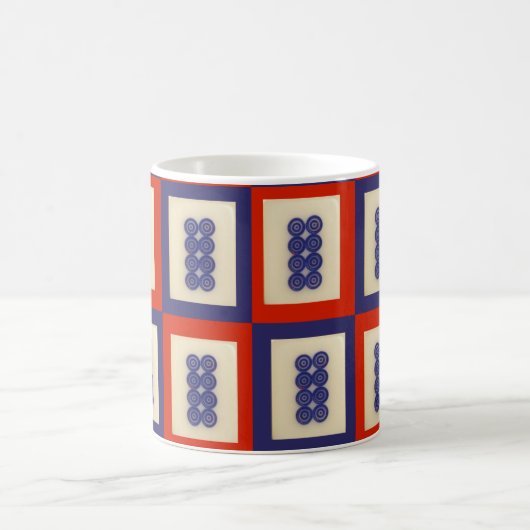 Lucky Blue Eight Wheel Mahjong Tile Kaffeetasse (Mittel)