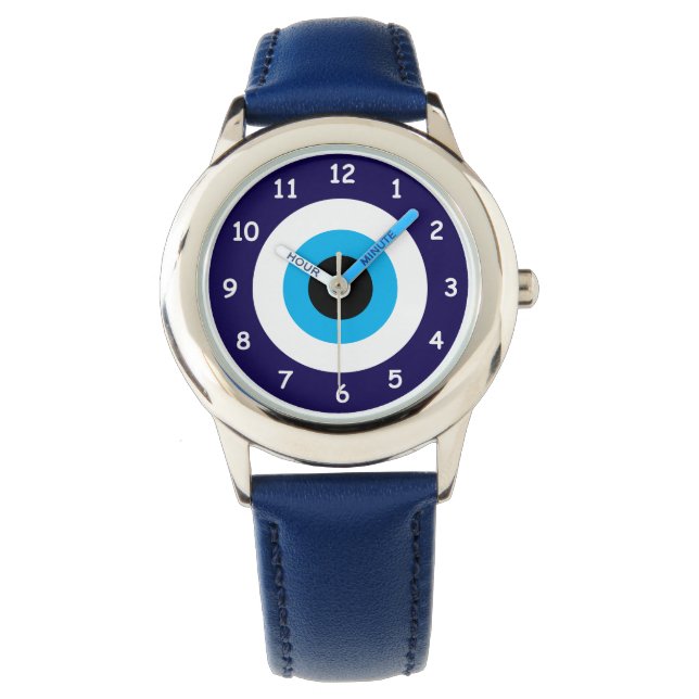 Lucky Blue Evil Eye Kinderuhr Armbanduhr (Vorderseite)
