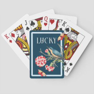 Lucky Blue Songbird & Red Carnings Spielkarten