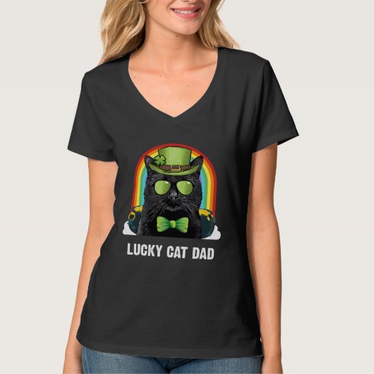 Lucky Bombay Cat Dad St Patricks Day T-Shirt (Vorderseite)