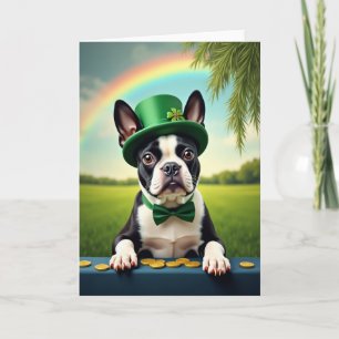 Lucky Boston Terrier Tag Karte