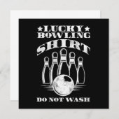 Lucky Bowling Shirt Do Not Wash Bowler Strike Gift Einladung (Vorne/Hinten)