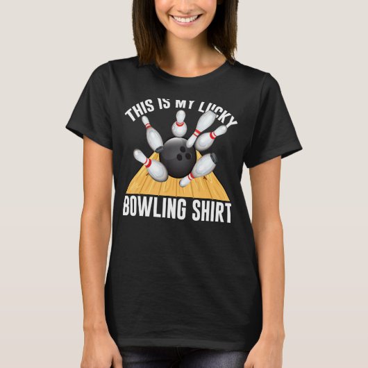 Lucky Bowling Team Vintag Retro T-Shirt (Vorderseite)
