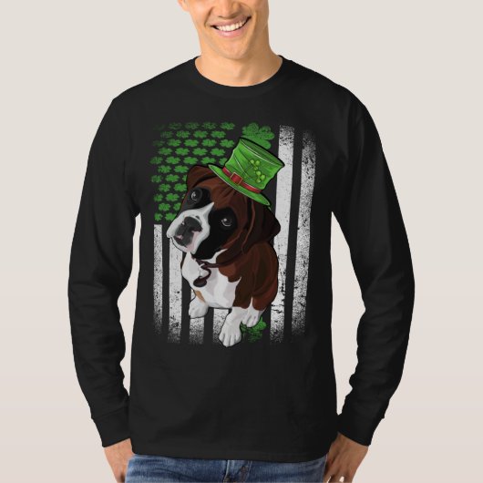 Lucky Boxer Dog St Patrick s Day T-Shirt (Vorderseite)