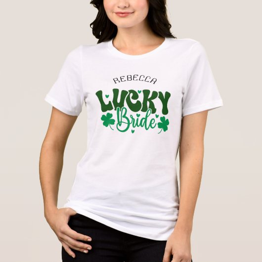 Lucky Bride - Custom St. Patrick's Day Wedding Tri-Blend Shirt (Vorderseite)