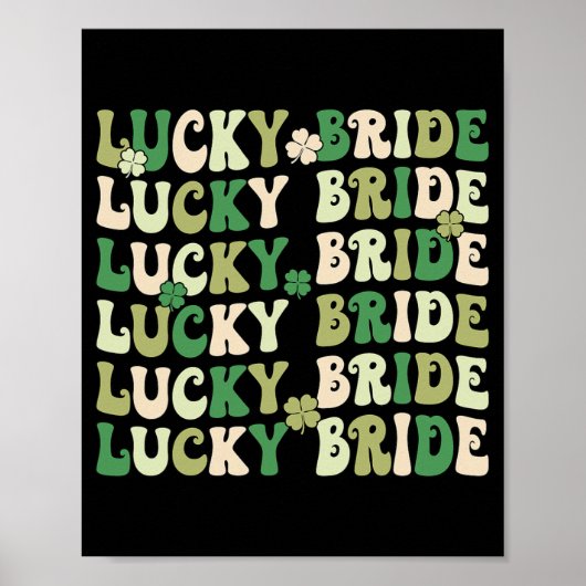 Lucky Bride Groom Matching Paare Wedding St Patr Poster (Vorne)